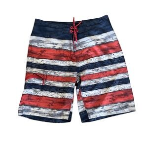 Columbia Men's Red, White, and Blue Board Shorts